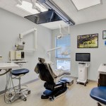 Modern dental operatory with advanced dental equipment and patient chair