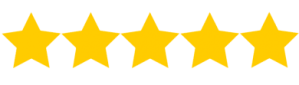 Five-star rating graphic representing outstanding patient reviews and satisfaction